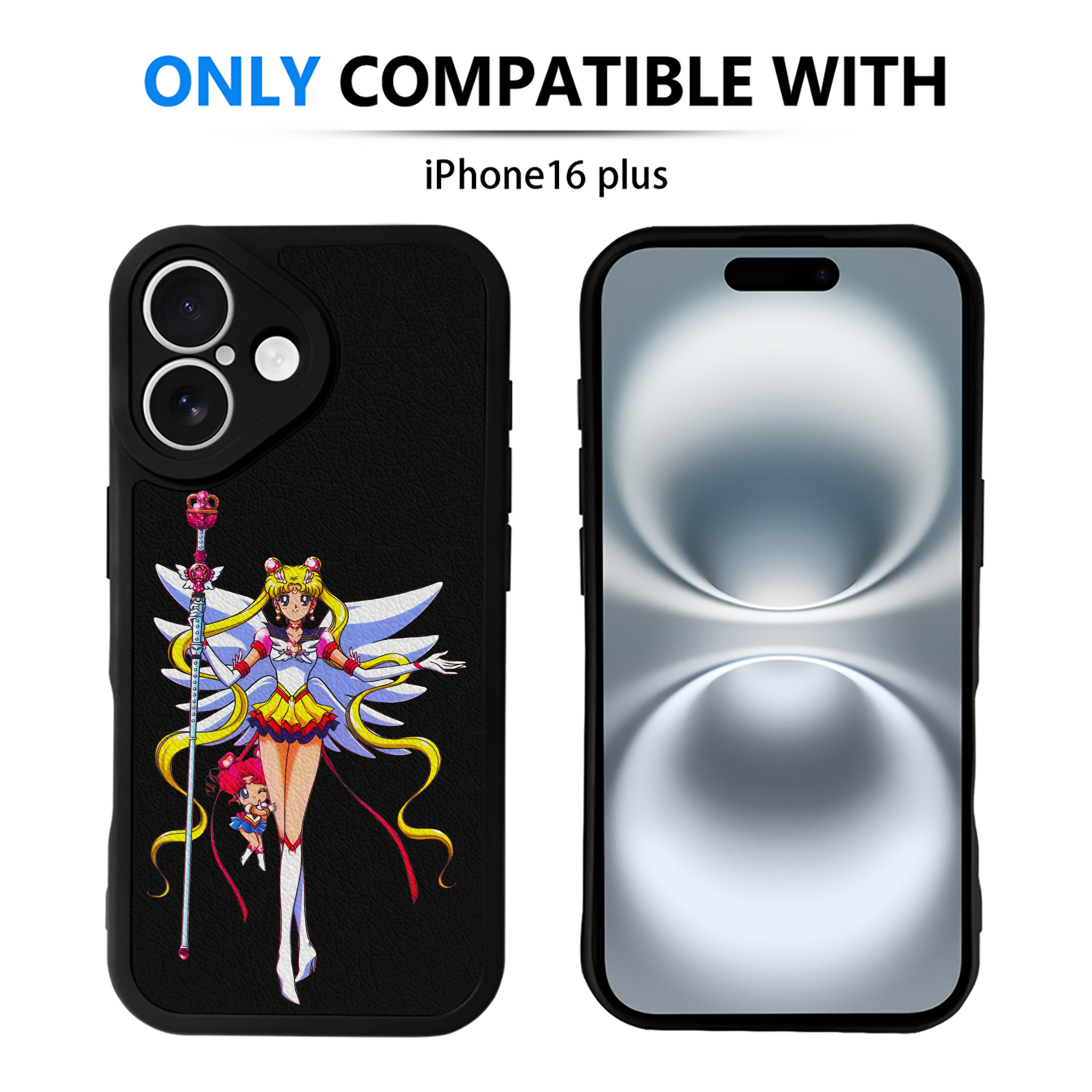 （画像用） 美少女戦士セーラームーン 月野 うさぎ つきの うさぎ Sailor Moon Tsukino Usagi 【iPhone 16シリーズ対応】シリコンスマホケース（レザー調） 材質：シリコン